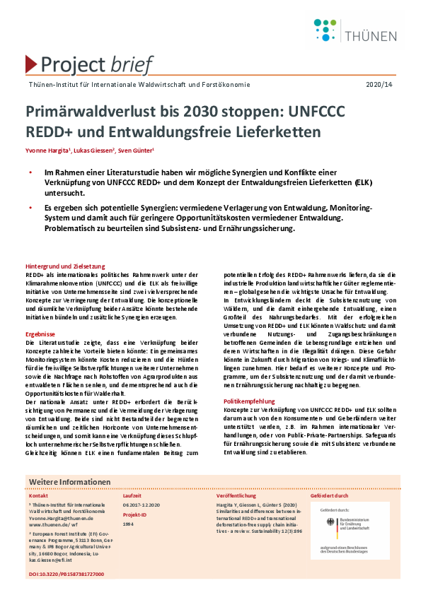 Thünen: Project Brief 2020/14