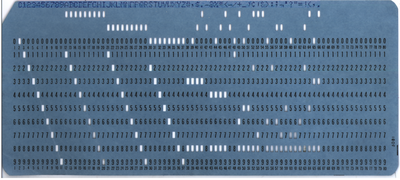 blue punchcard. Wikimedia Commons / public domain