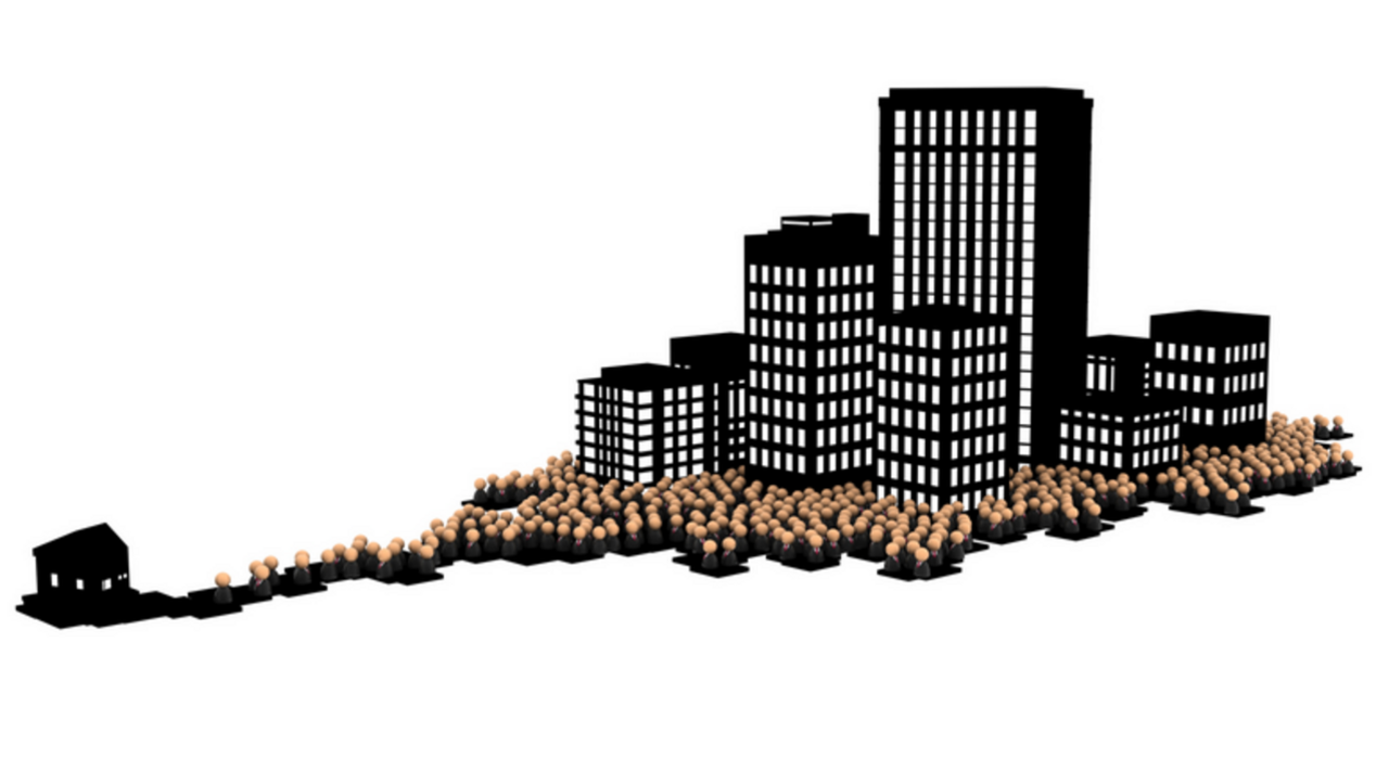 Business Crowd, Dark Commute