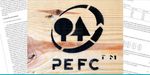 A piece of wood with a PEFC stamp.