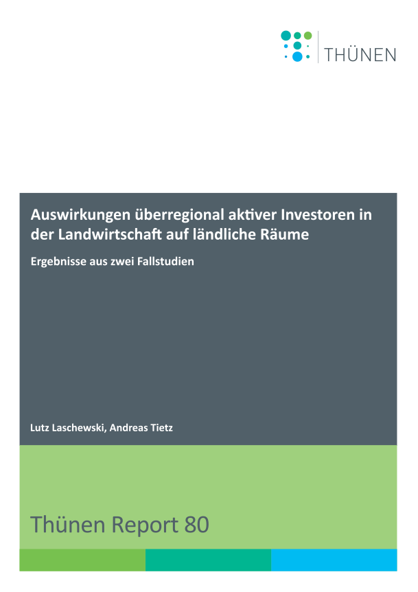 Deckblatt des Thünen Reports 80 von Lutz Laschewski und Andreas Tietz